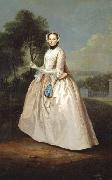 Arthur Devis Portrait of an unknown Lady oil painting on canvas